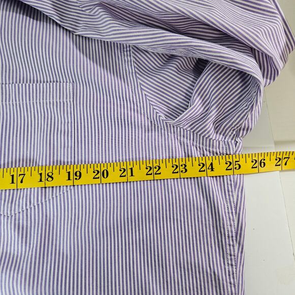 American Eagle Mens Shirt Sz XL Athletic Fit Lavender Striped Long Sleeve Career - Picture 8 of 13
